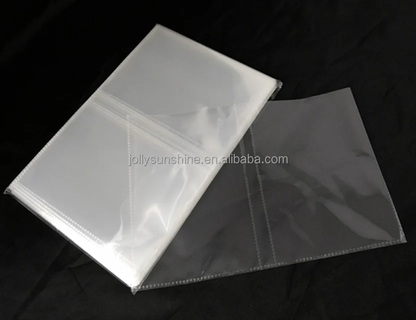 Custom 2  pocket Photo Album clear pages card binder transparent inner pages plastic photo sleeves