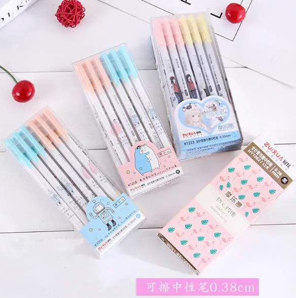Pupils erasable pen crystal blue-black ink all needle easy to wipe the le pen creative stationery pen PN2560