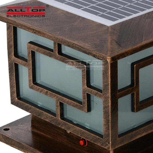 3w hot sale outdoor square main gate solar led pillar light