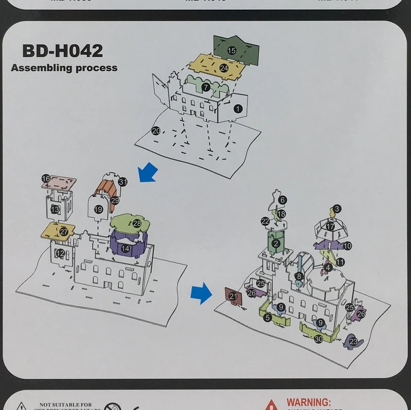Deluxe 3D Puzzle - Greece Church Paper EPS Building Model - DIY Toy