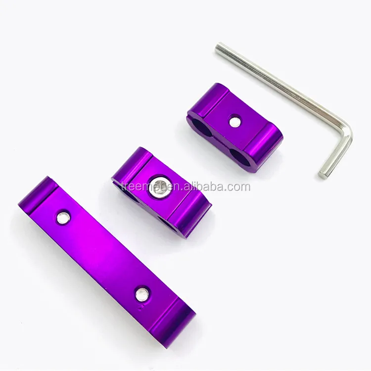3PC NEO CHROME ENGINE SPARK PLUG WIRE SEPARATOR DIVIDER CLAMP KIT 8MM 9MM 10MM