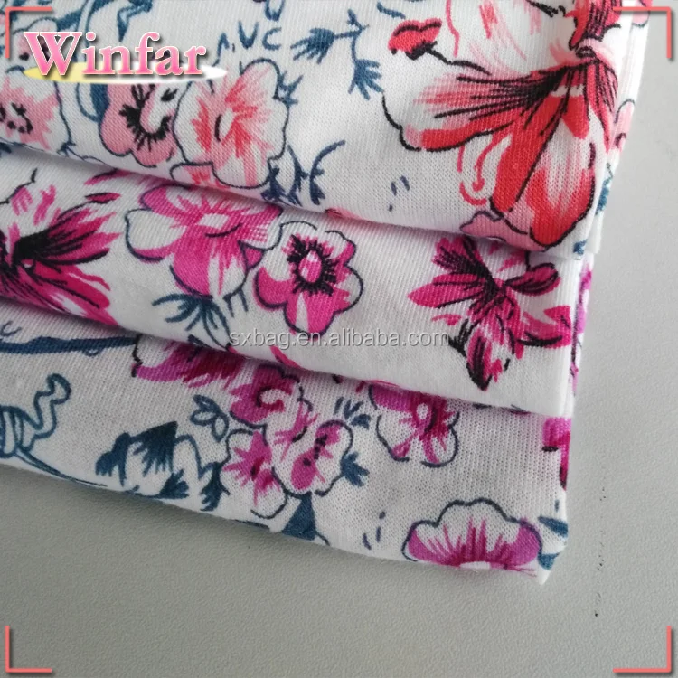Cheap Single jersey spandex knitting printed rayon fabric viscose wholesale