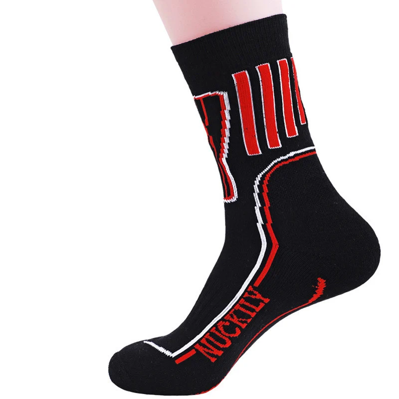  Мужские хлопковые носки NUCKILY высококачественные зимние термоноски в полоску спортивные для футбола баскетбола бега спорта езды на велосипеде