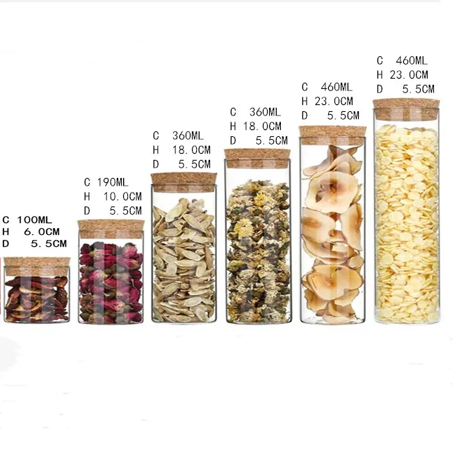 3 oz transparency  spaghetti nuts glass jar  with cork lid