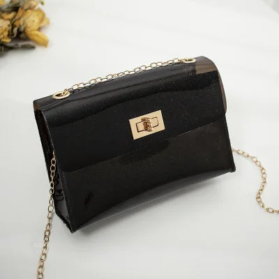 9F146 ladies fashion simple beach mini transparent shoulder chain bags Custom women Jelly crossbody bag