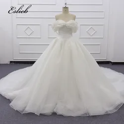 Eslieb JIANG1909 real photo ivory Embellishment sweetheart suzhou glitter wedding dress ball gown
