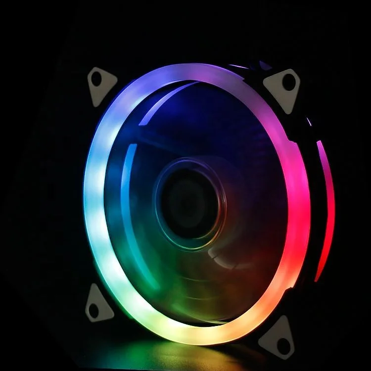 Цветной светодиодный вентилятор для игрового компьютера, охлаждающий вентилятор, пять цветов, смешанные цвета, хорошее качество, вентилятор с различным дизайном