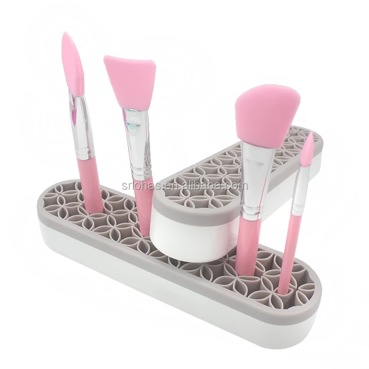 Silicone Makeup Brush Holder Organizer Facial Make Up Brush Drying Rack Flower Shape Brushes Display Shelf Beauty Cosmetics