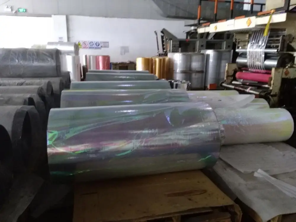 Clear Pet Rainbow Dichroic Iridescent Transparent Vinyl  Film Roll