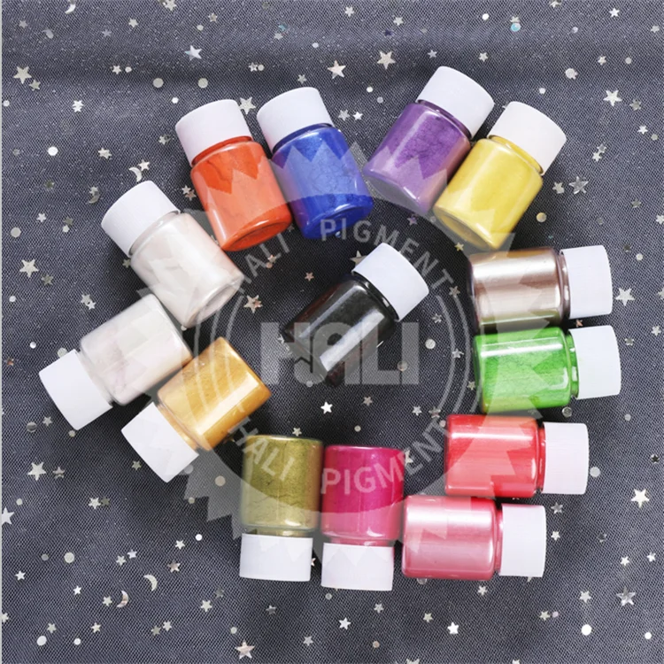 Bright blue pearl pigment dye ceramic mica pigment mica powder paint coating pearl powder for Craft coloring for leather