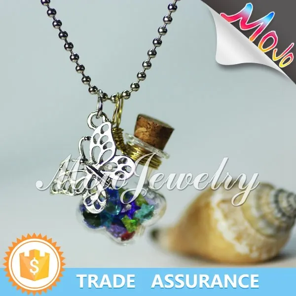 Pink Rubble Stone Fashion Dolphin Ball Chain Necklace Jewelry