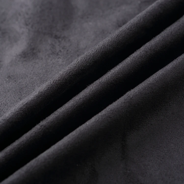 
Top Sell Soft Popular Black Polyester Suede Fabric China Textile for Cloth 