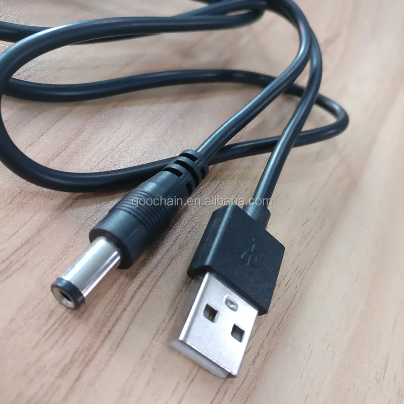 1 м 20AWG USB 2,0 A штекер к DC 5,5*2,5 кабель питания