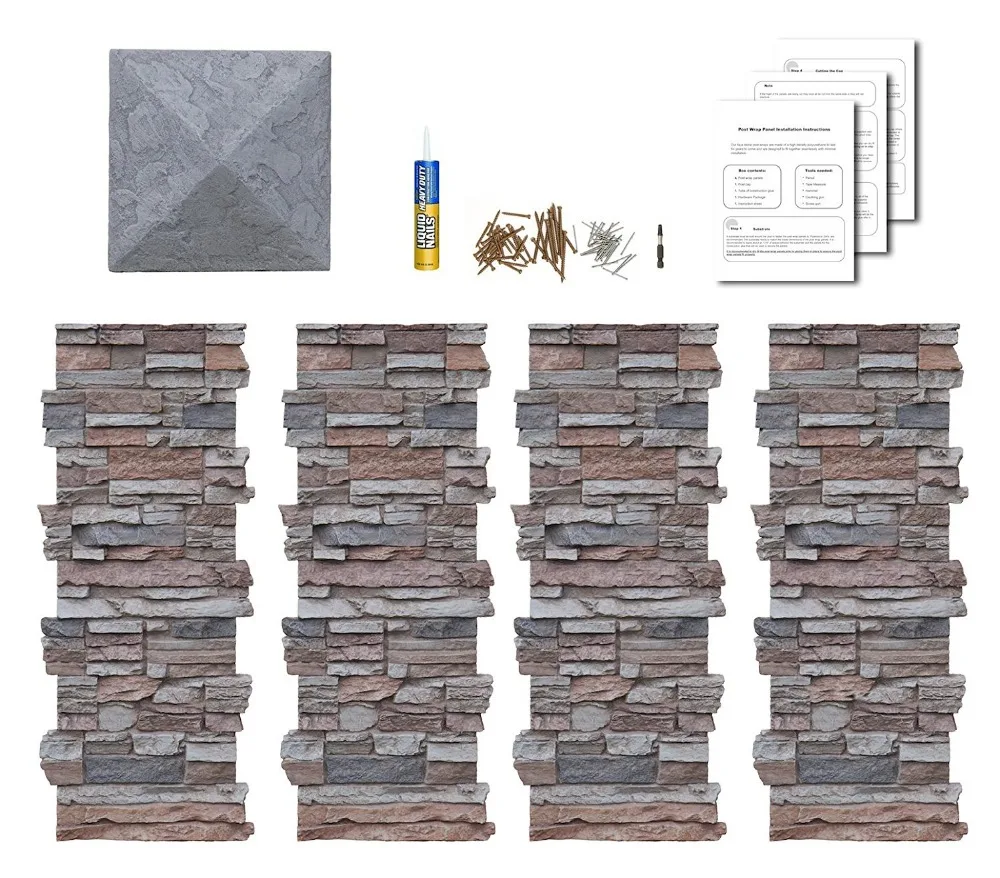 New Product Polyurethane Material artificial stone pillars for PU Decorative Wall Panel