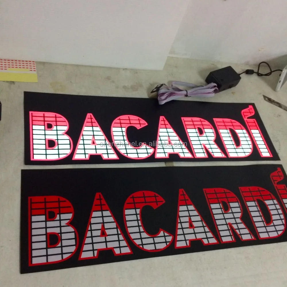 customized 55 x 14cm EL sound animated flash lighting poster