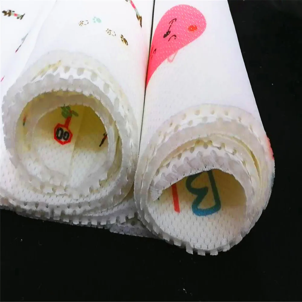 0.5-1cm printed 3d air sandwich mesh fabric  100%polyester custom Bedding fabric for mat  mattress