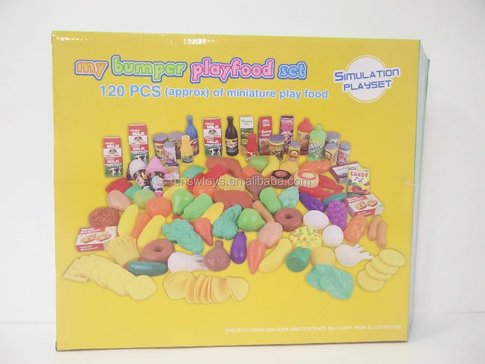 plastic food toy 120 pc fast food play set toys kitchen game