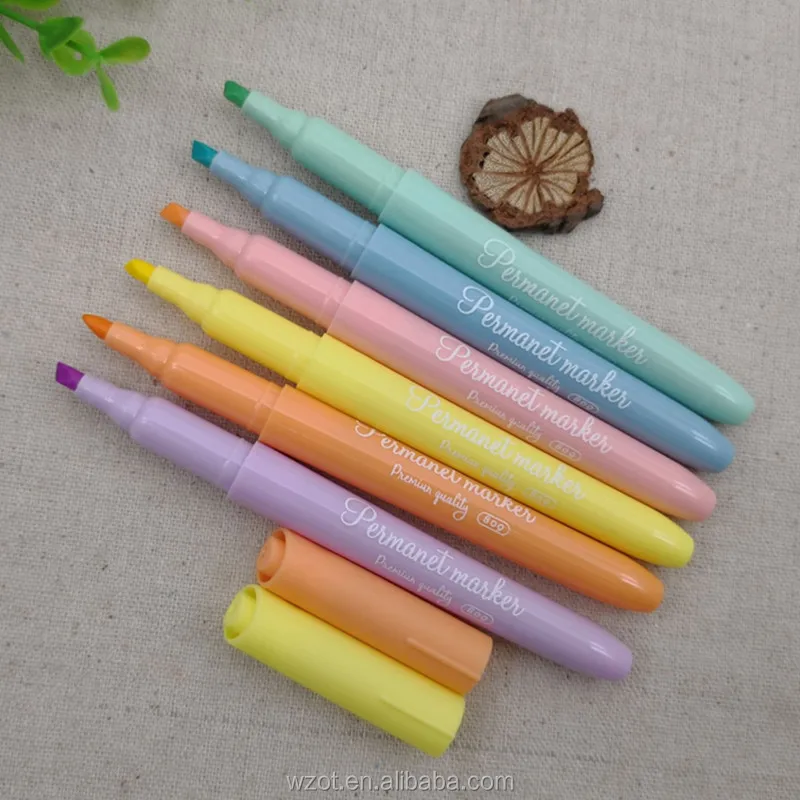 Highlighter Pen with Chisel Tip Fluorescent Marker Pen For Office and School supplies stationery OT-809-2