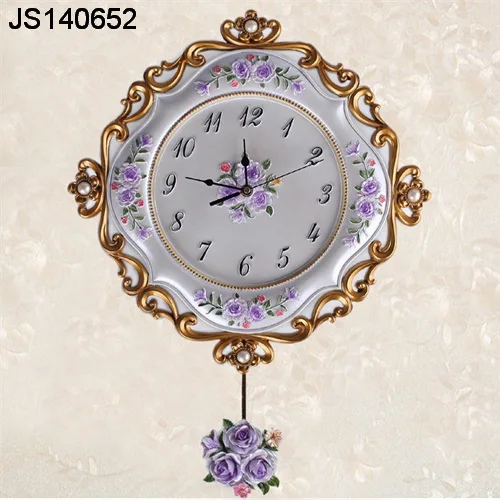 Wall clock classic style rose clock wall