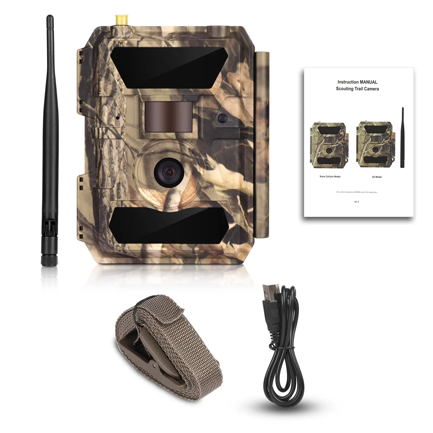 PIR motion detection 100 degree FOV 20meter IR range 3G MMS hunting camera