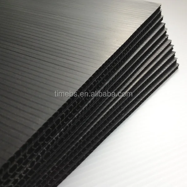 Black pp corrugated cardboard plastic sheets