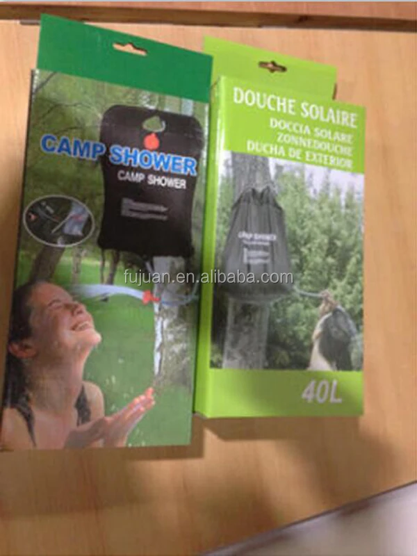 10 Gallon color box package pvc outdoor portable pocket camping shower