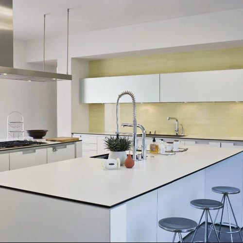 kitchen work top with nano crystal glass