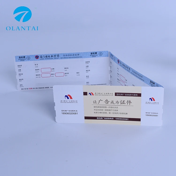 Printing services custom airline ticket boarding pass printing for air ticket