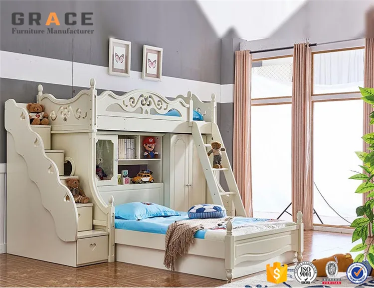 kids bunk bed set children bedroom furniture
