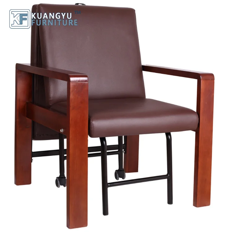 Modern leather medium density foam sponge folding chair for hospital