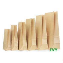 Food Grade Custom Printed Greaseproof Sandwich  bread Packaging Brown or White Kraft Paper Bag