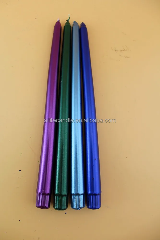 
Allite 6 inch / 8 inch / 10 inch / 12 metallic painted taper candle for romantic dinner 