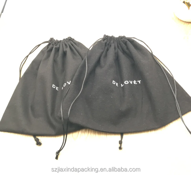 
Customized Black Satin Cotton Flannel Dust Bag 