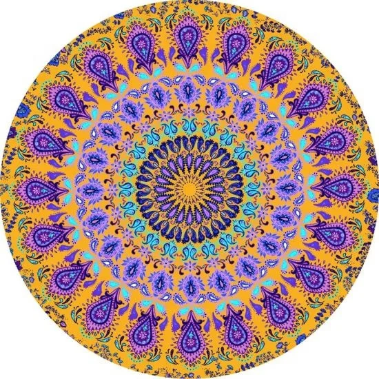 
Reactive Printed Beach Towels Microfiber Round Beach Towels with Tassels 