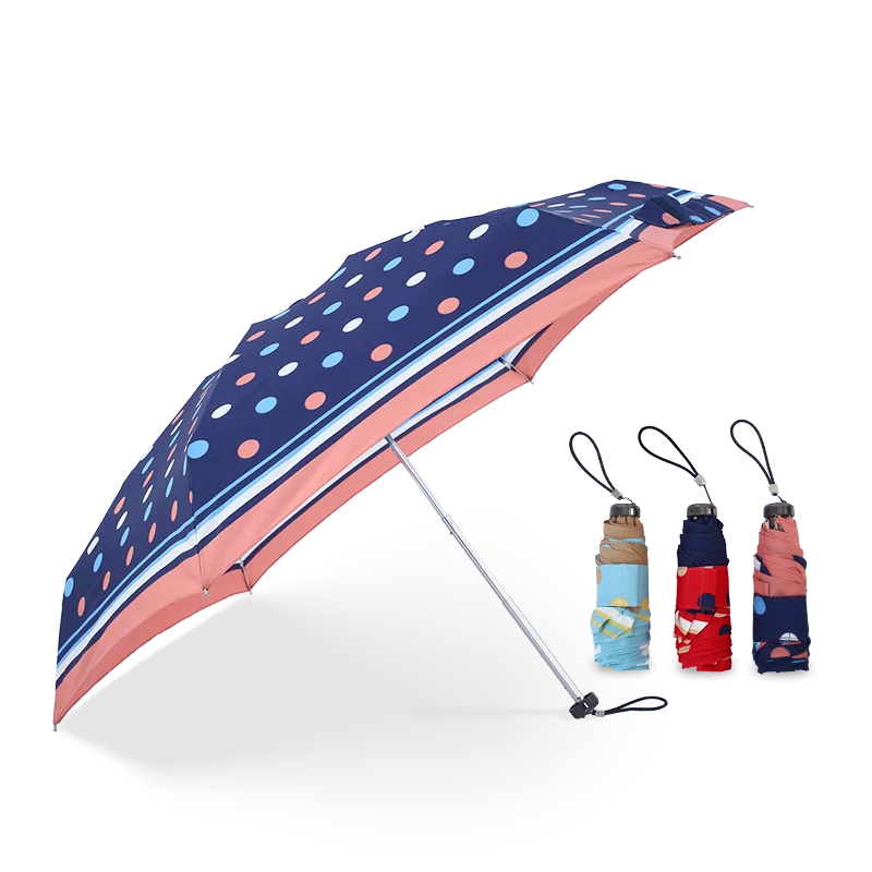 manual open ultralight short mini japanese UPF 50+  sun protection small 5 folding pocket umbrella