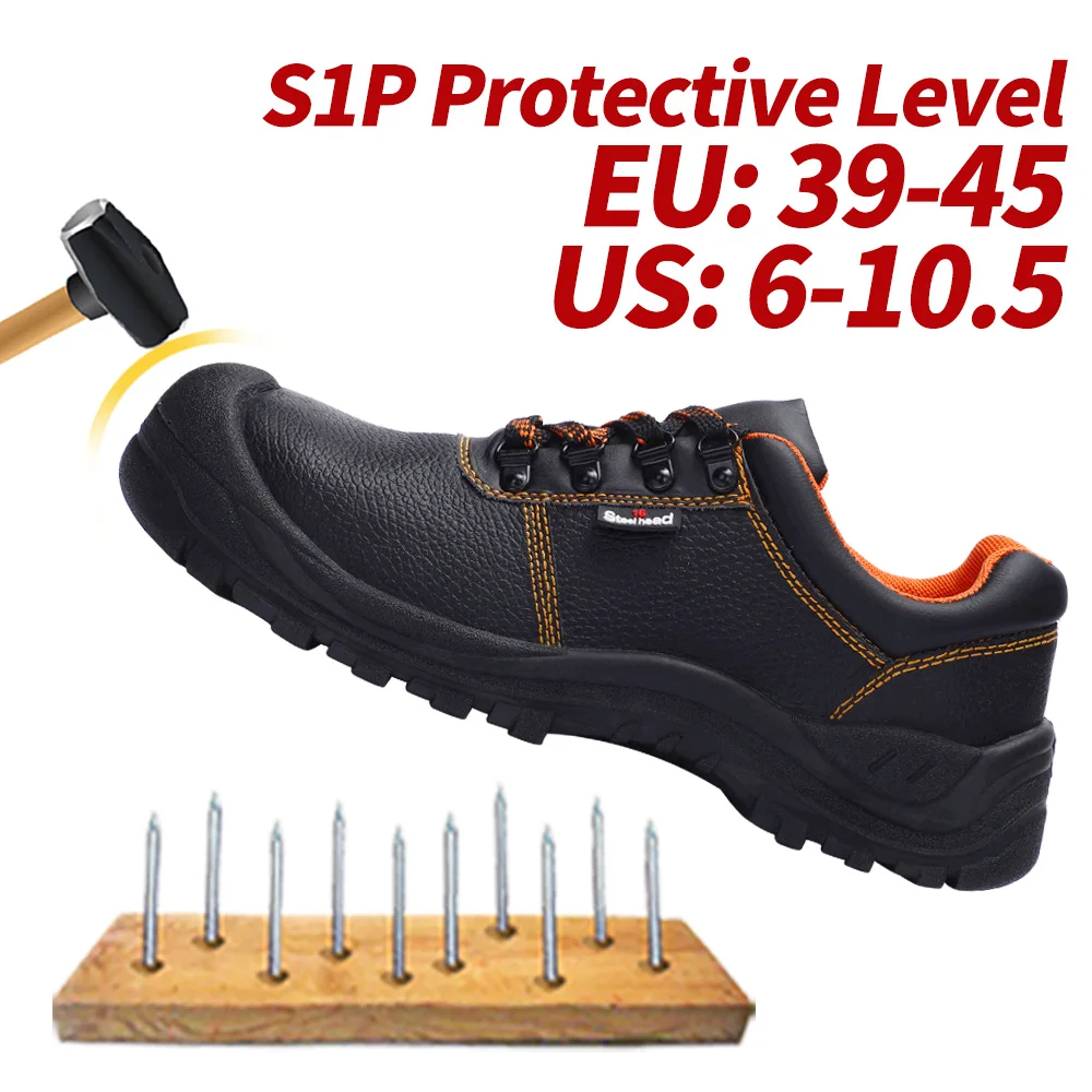 Мужская защитная обувь со стальным носком, Рабочая защитная обувь для мужчин, модные походные кроссовки, Противоударная непрокалываемая нескользящая обувь