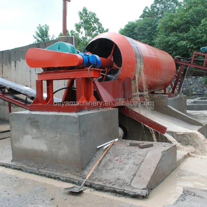 rotary washer for rock, aggregate, quartz, and silica sand