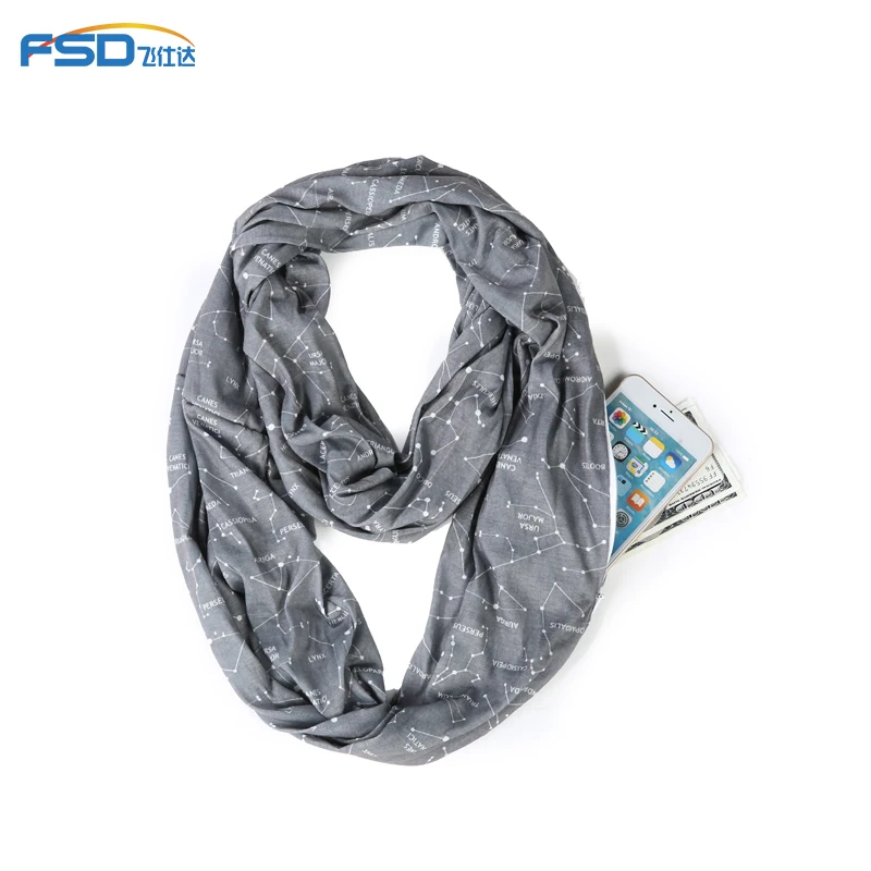 
Infinity Loop Fashion Scarf with hidden pocket 