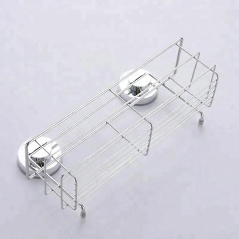 Kitchen Bathroom Organizer Vacuum Suction Cup Bathroom Wall Shelf Storage Basket