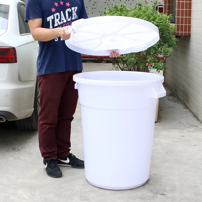 200 liter white plastic bucket barrel pail with lid and handles