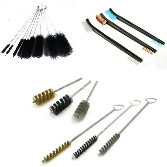 Mini nylon bristle tube brush for cleaning straw spray gun needle brushes