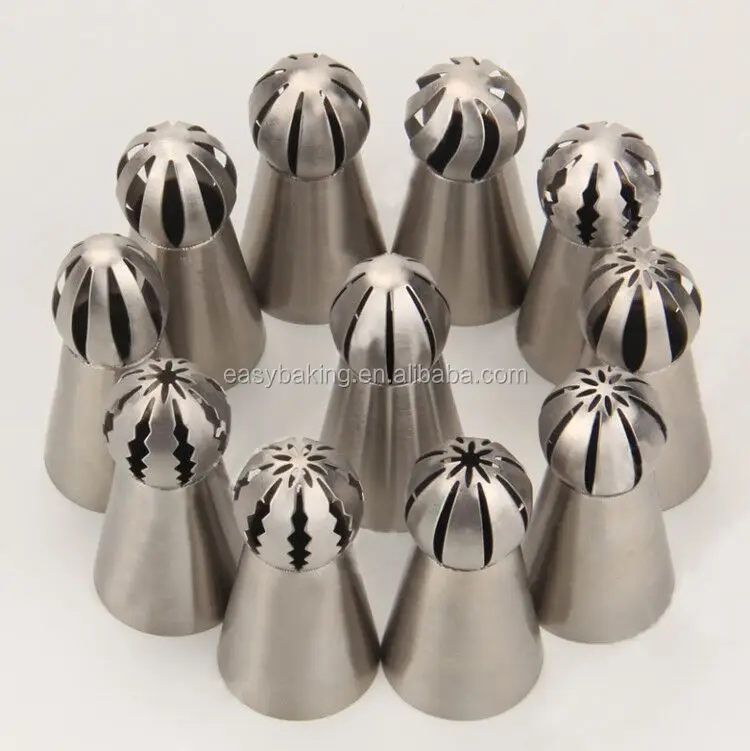 Cupcake Stainless Russian piping nozzle Ball piping tips Cake cake icing nozzles fondant cake decoration
