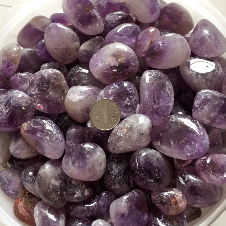 Wholesale Natural Quartz Amethyst Crystal Tumbled Stones for sale