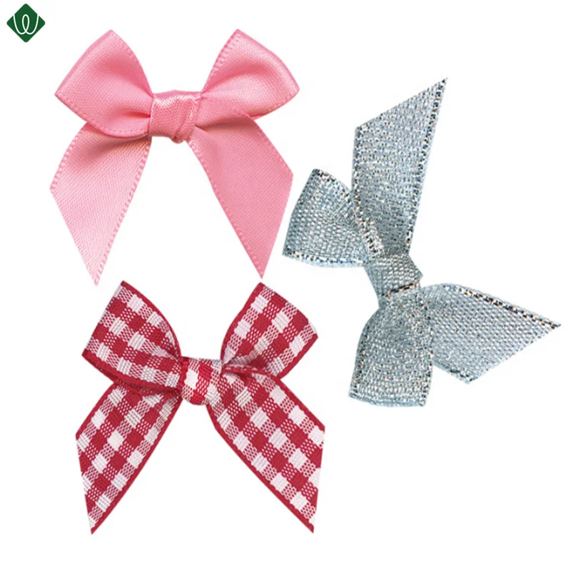 Wholesale Fancy Polyester Satin Ribbon Bows Small Pre-made Bow for Underwear Decoration
