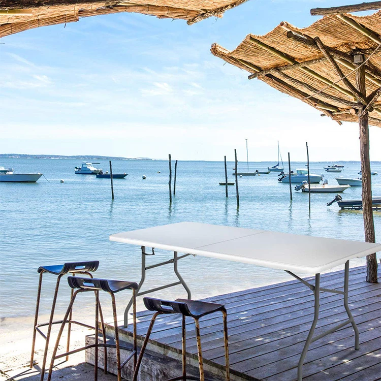 outdoor furniture 6ft Plastic banquet folding table and chairs