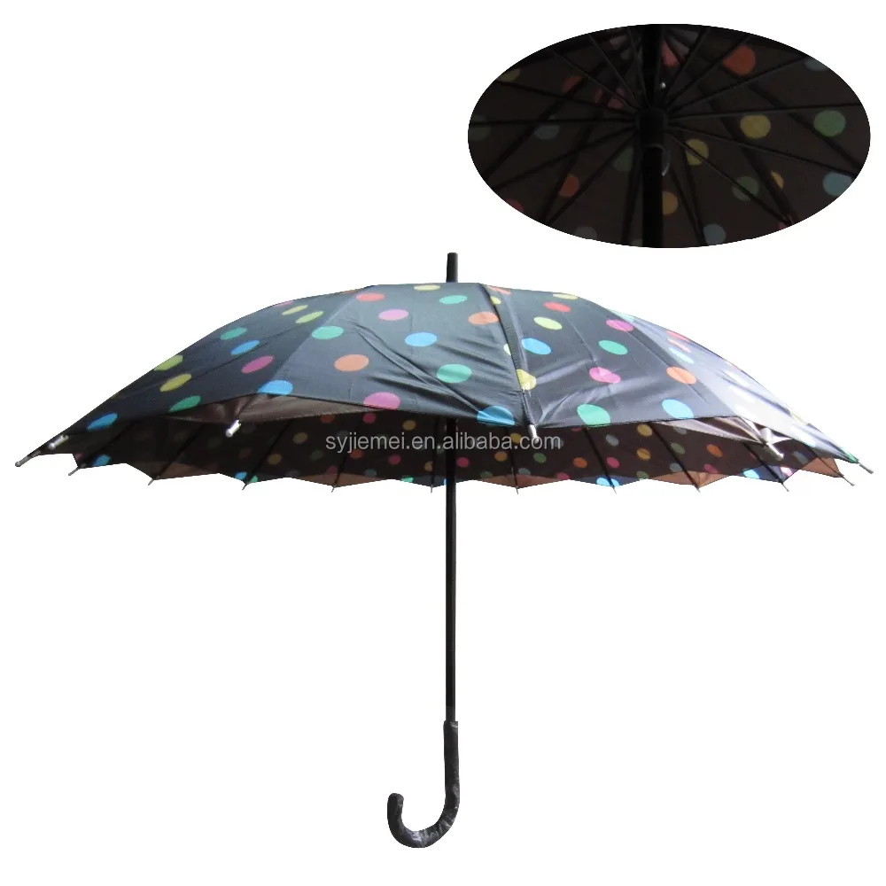 Double layer 170T polyester 16K straight umbrellas