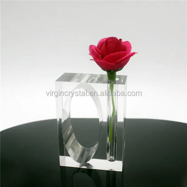 Wholesales wedding glass rectangle shape acrylic napkin  ring holder with flower vase for wedding favor for wedding gifts sets