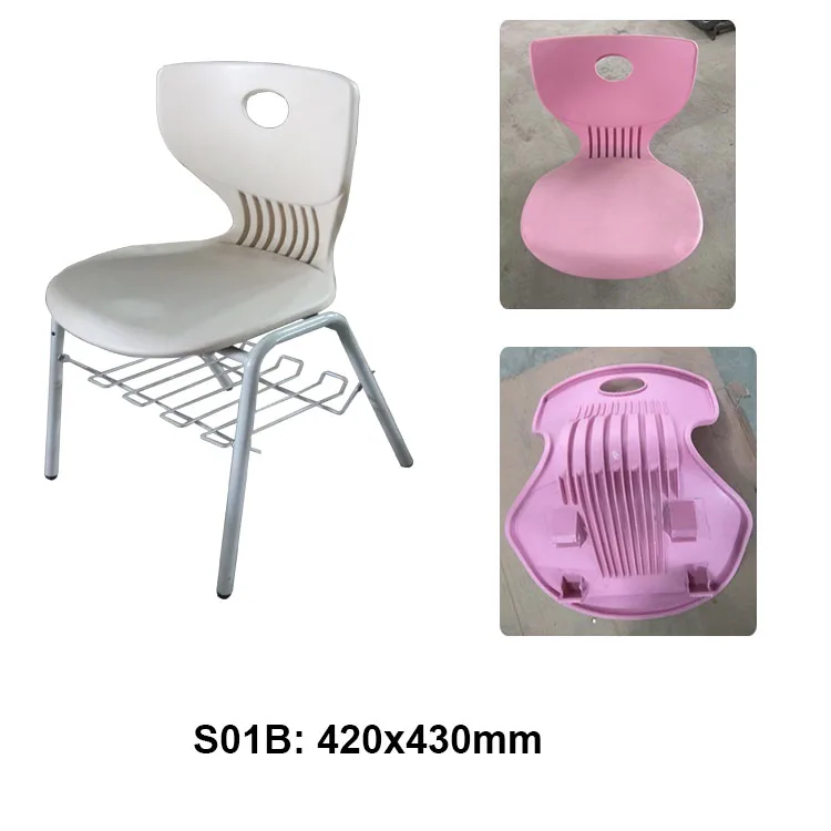 Modern plastic school student training chair with writing pad