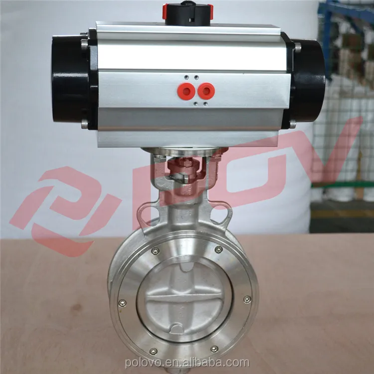 Высокая производительность SS316 соединения вафли пневматический клапан с приводом