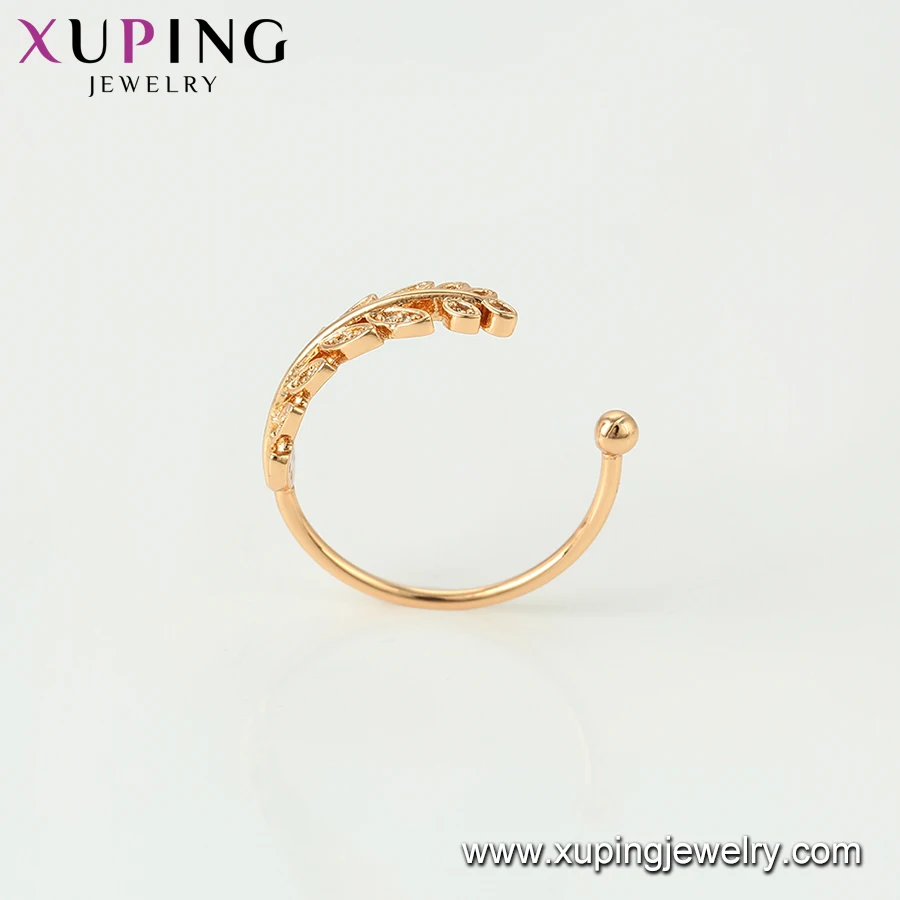 15288 beautiful ladies jewelry leaf shaped zircon inset finger ring for sale